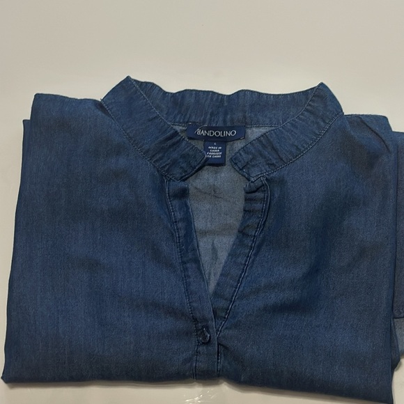 Blue Denim Button-Up Shirt - Picture 7 of 8